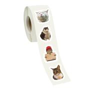 Xinsheinelry Lot de 500 étiquettes autocollantes décoratives pour carte de Noël Motif chats