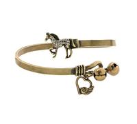 Xinsheinelry Manchette en Laiton incrustée de Diamants, avec Pendentif Cheval et léopard, en cuivre réglable à la Mode, clouté en Pierre