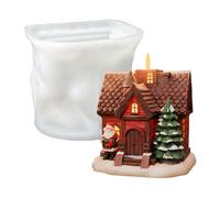 Xinsheinelry Moule en silicone lavable en forme de chalet de Noël pour artisanat de paysage miniature et décoration de village