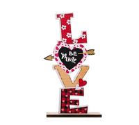 Xinsheinelry Ornement De Signe Table en Bois avec Lettres d'amour Kiss pour Festival Maison Centres Table Décors Plateaux À Plusieurs Niveaux Signe Lettre Saint-Valentin