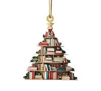 Xinsheinelry Ornement pour Les Amateurs de Livres, Livre de Lecture en Acrylique, Tasse à café, de bibliothécaire, Accessoire créatif pour Arbre de noël, décoration à Suspendre pour fenêtre