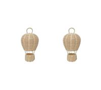 Xinsheinelry Petit pendentif en forme de montgolfière en rotin tissé à la main - Accessoire de décoration pour chambre d'enfant - Décoration murale en rotin