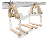 Xinsheinelry Pont balançoire pour petits oiseaux avec roulements en métal lisse et base texturée pour soins des pieds, perchoir en acrylique avec base en bois