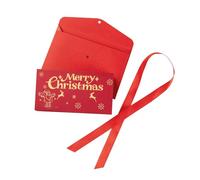 Xinsheinelry Porte-Cartes Cadeaux sur Le thème du père noël, 6 tampons dorés de Poche, enveloppe Rouge, Organisateur de Billets en Papier, Inserts de Bas de noël
