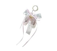Xinsheinelry Porte-clés tendance en forme de chaussure de ballet avec perles et ruban, accessoire charmant et élégant, portable pour filles en dentelle et perles, b, taille unique