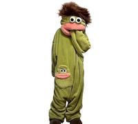 Xinsheinelry Pyjama complet en forme de monstres à bouche, facile à nettoyer, lavable en machine, vêtements de détente en peluche douce pour hommes et femmes, combinaison de créature amusante