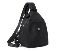 Xinsheinelry Sac à bandoulière sécurisé avec poche zippée cachée pour téléphone, portefeuille et clés, sac à dos en nylon respirant pour sac à dos confortable en nylon, Noir