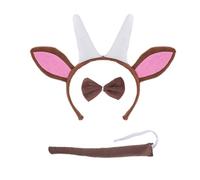 Xinsheinelry Serre-tête d'Halloween en forme de chèvre avec queue/nœud papillon/jupe Ensemble de spectacles Support à cheveux Cosplay Party Outils pour adolescentes et femmes