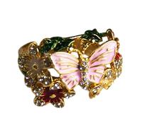 Xinsheinelry Simple Anneaux Réglable Mode Fleur Ouverture Alliage Texture Papillon Convient pour Mariage Fête Femme Accessoire, Gold, Comme décrit, Comme décrit.