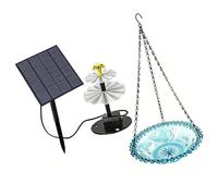 Xinsheinelry Station d'eau suspendue pour oiseaux avec bol de 23,5 cm de large et 60 cm de haut - Décoration solaire de jardin