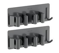 Xinsheinelry Support mural en acier inoxydable pour balai et balai avec crochet de suspension, support en acier inoxydable avec crochets utilitaires, crochets de rangement muraux pour balai de cuisine