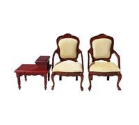 Xinsheinelry Table et chaises en Bois pour poupée, 3 pièces, Ensemble Miniature, échelle 1/12, décors compacts pour Salle de Jeux