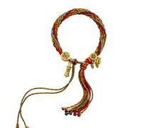 Xinsheinelry tibétain Unique Fait à la Main, Charmant, fabriqué à la Main, avec Pendentif, Franges, Cordes à Main, Ornement de Collection