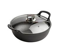Xinsheinelry Wok multifonction en fonte pour cuisinière à induction électrique avec double poignée ergonomique pour frire, griller, poêle à frire