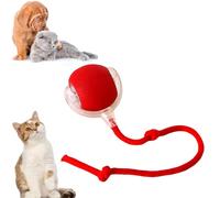 Xinshijie Balle interactive roulante pour chien, jouet interactif pour animaux de compagnie, jouet intelligent à 360 °, balle pour intérieur de grands petits chats et chiens (rouge)