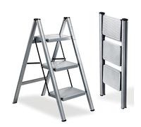 XinSunho Escabeau 3 marches, Escabeau Pliante avec pédale antidérapante, échelle en Acier Robuste, Léger et Portable pour la Maison, Capacité 150kg