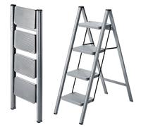 XinSunho Escabeau 4 marches, Escabeau Pliante avec pédale antidérapante, échelle en Acier Robuste, Léger et Portable pour la Maison, Capacité 150kg