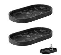 XINSUO 2 pcs Plateau Decoratif Rectangulaire (Encre Noire, 25 * 11cm)