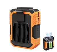 Xintianwang Heatguard Fan, Heatguard Tower Fan Portable, Portable Waist with Light Rechargeable, 3 Speeds, Portable Waist for Camping, Outdoors, Farming (Orange)