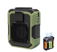 Xintianwang Heatguard Fan, Heatguard Tower Fan Portable, Portable Waist with Light Rechargeable, 3 Speeds, Portable Waist for Camping, Outdoors, Farming (Green)