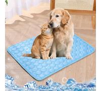 Xintianwang Tapis Rafraichissant pour Chiens Et Chats, Chat Coussin Chien Anti Chaleur, Matelas Réfrigérant Animaux, Portable, Lavable, Anti-Morsures (Bleu, 62x50cm)