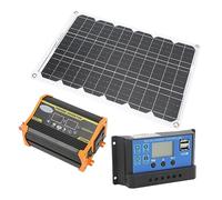 Xinwe Système de Panneau Solaire, Kit d'alimentation Solaire de Panneau Solaire Monocristallin 18W pour Le Camping (12V à 220V)