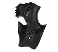Xinwoer Collier Boucle d'oreille Mannequin Tete Buste Tete Modele(Noir)