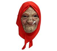 Xinxiaomeng Masque de vieille femme réaliste pour grand-mère - Masques effrayants pour adultes - Costume d'Halloween - Accessoires de costumade en latex