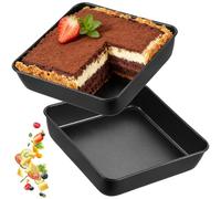 Xinxinphi 2 Pièces Plats Gratin Carrés avec Revêtement Antiadhésif, Moule Gâteau Acier Inoxydable 16 cm, Plat Four Carré Sains & Faciles Nettoyer, Plaque Rôtir pour Lasagnes, Brownie, Sain & Gâteaux