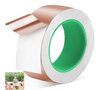 Xinxinphi 20m x 50mm Feuille Cuivre Bande Ruban, EMI Blindage Adhésif pour Anti Limaces & Escargots, Conducteur à Double Face pour Surélevées Jardins Plantes, Artisanat, Soudure, Protection Contre