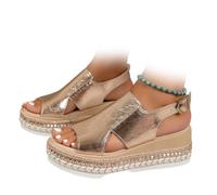 xinxinstar Auréa Heels Les Sandales à Talons Orthopédiques Parfaites, Sandales Auréa, Sandales Compensées Orthopédiques à Plateforme De Soutien De La Voûte Plantaire Pour Femmes (36,Or 320)