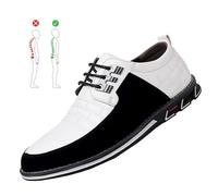 xinxinstar Chaussures Orthopédiques en Cuir, Chaussures Habillées Orthopédiques pour Hommes Chaussures Oxford Derby d'affaires Chaussures Plates De Marche en Cuir Décontractées (46,Blanc)