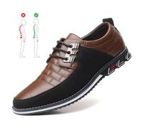xinxinstar Chaussures Orthopédiques en Cuir, Chaussures Habillées Orthopédiques pour Hommes Chaussures Oxford Derby d'affaires Chaussures Plates De Marche en Cuir Décontractées (49,Marron foncé)