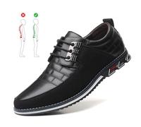 xinxinstar Chaussures Orthopédiques en Cuir, Chaussures Habillées Orthopédiques pour Hommes Chaussures Oxford Derby d'affaires Chaussures Plates De Marche en Cuir Décontractées (51,Noir)