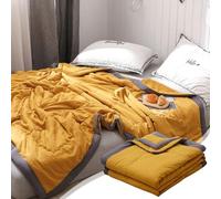 xinxinyu Couverture rafraîchissante, sueurs nocturnes et nuits d'été, pour les dormeurs chauds, légère et rafraîchissante - Double face effet froid - Couverture glacée pour toutes les saisons (jaune