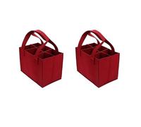 xinxinyu Lot de 2 sacs isothermes pour 6 bouteilles de vin avec séparateur, étui de transport isotherme avec poignée, idéal pour les pique-niques, les journées à la plage, les fêtes (rouge), Rouge,