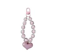 XINXWEN Lanière de Bracelet téléphone perlée en Forme cœur d'amour | Jolie dragonne en chaîne de perles for étui de téléphone et sacs d'appareil photo
