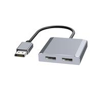 XinYaa Adaptateur répartiteur Displayport vers double DisplayPort, hub MST Displayport 4K60Hz 1 entrée 2 sorties pour double moniteurs, répartiteur de port d'affichage DP1.4 pour ordinateur de bureau