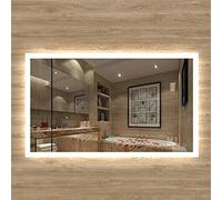 Xinyang Miroir de Salle de Bain Miroir cosmétique avec éclairage LED économe et antibuée 90x70cm réversible IP44 avec Commande par effleurement