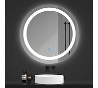Xinyang Miroir Rond Lumineux pour Salle de Bain à LED avec éclairage Tactile Anti-buée Blanc Froid Ø 60 cm
