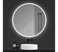 Xinyang Miroir Rond Lumineux pour Salle de Bain à LED avec éclairage Tactile Anti-buée Blanc Froid Ø 80 cm