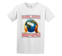 XINYANGDAO Michael Jackson Heal The World Mens Round Neck Cotton T Shirts Size L
