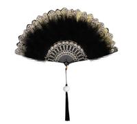 XinYangMao Éventail à Plumes Pliable Style Rétro Années 20 - pour Fête Gatsby, Costume Halloween, Danse Burlesque et Mariage - Décoration et Accessoire de Déguisement