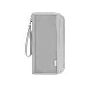 Xinyanmy Porte Passeport, Porte Passeport Multifonction à Blocage RFID, Organiseur de Documents, Porte Carte de Voyage Familial étanche pour Hommes et Femmes (Gris)