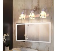 XINYASEE Applique murale de salle de bain E27, lampe de miroir créative à trois têtes, adaptée à la chambre et à la salle de bain de style Tiffany (Lotus)