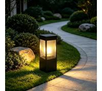 XINYASEE Borne Lumineuse Extérieure,Lampe de Jardin Aluminium E27 Noir,40cm