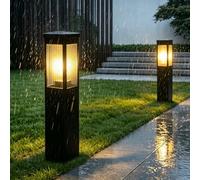 XINYASEE Borne Lumineuse Extérieure,Lampe de Jardin Aluminium E27 Noir，80cm