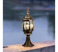 XINYASEE E27La colonne lumineuse en aluminium pour l'extérieur,Lampe d'extérieur à pied en verre,Luminaire d'extérieur pour le jardin, la pelouse, la clôture, le chemin et le patio (A) (C)