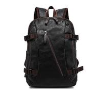 XINYASEE Homme Cuir PU pour ordinateur portable Sacs à dos, la mode école collège Sac à dos Voyage Sac à dos Sac de travail noir pour Loisirs/Scolaire/Voyager/Affaire (Café noir)