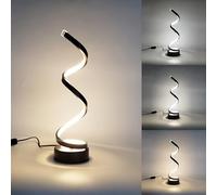 XINYASEE Lampe de table LED Spiral,Lampe de table moderne à 3 températures de couleur,Lampe de chevet,Dimmable,Chambre à coucher Salon Bureau (Noir)